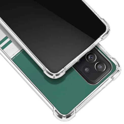 NFL New York Jets White Striped Galaxy A52 5G Clear Case